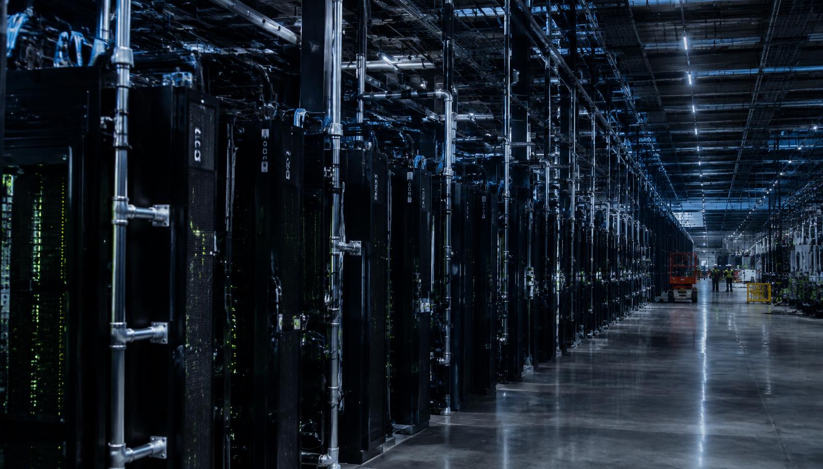AI data hall with liquid-cooled racks